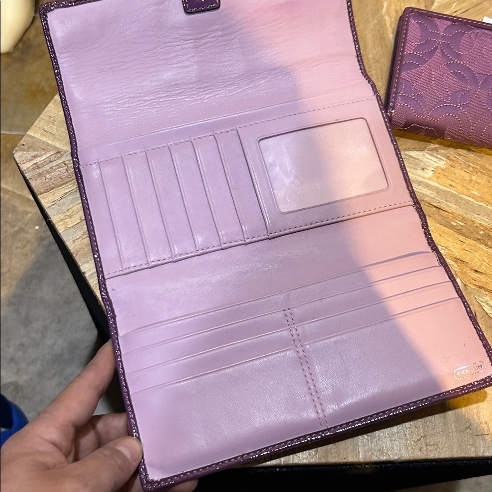 Coach Purple Quilted Signature Continental Wallet with Turn-Lock - Picture 7 of 7